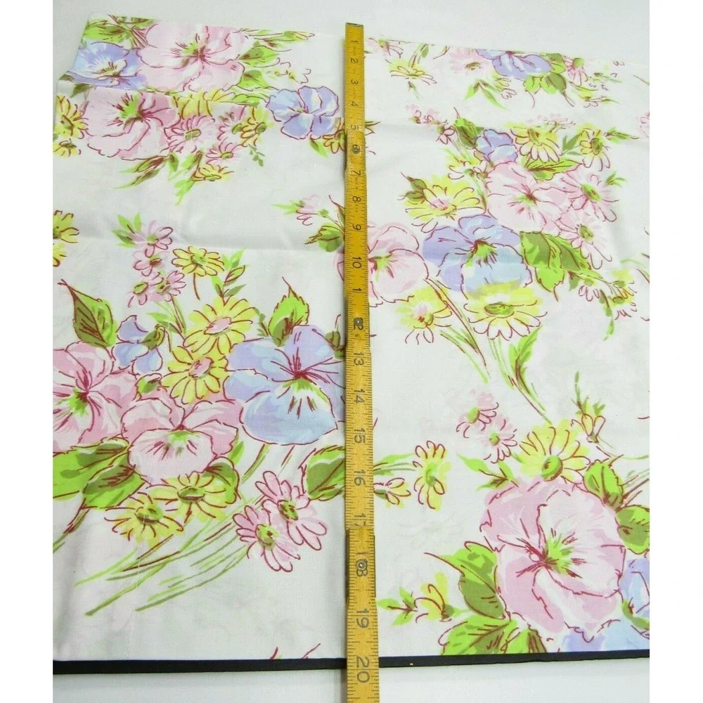 2x Vintage Pequot Single Standard Percale Floral Pillowcase Flowers Spring Pink